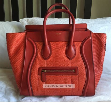 celine mini luggage red coquelicot|Buy Authentic, Preloved Celine Mini Luggage Coquelicot Bags .